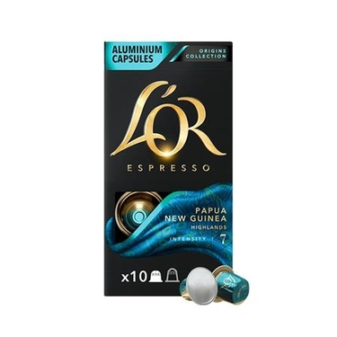 10 Capsules Espresso Origins Collection Café Papua New Guinea Highlands L'Or Compatibles Avec Les Machines Nespresso