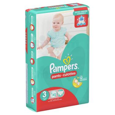 62 Couches Culottes Baby-Dry Pampers T3 (6 - 11kg)