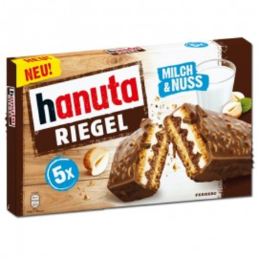 5 Barres de Chocolats au Lait et Noisettes Hanuta Riegel de Kinder 172,50 g