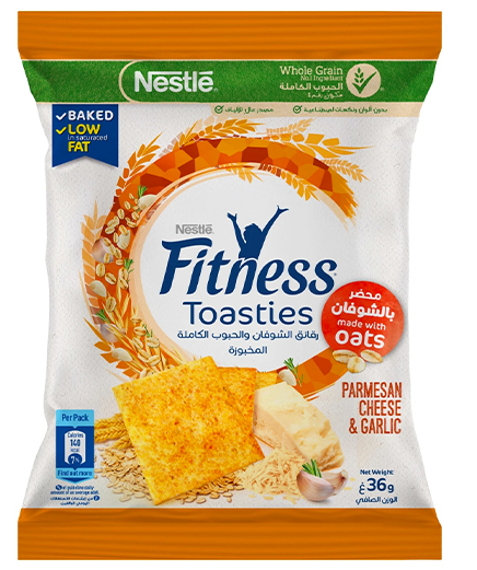 Nestlé Fitness Toasties Parmesan Cheese &amp; Garlic Cereal 36g