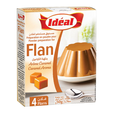 4 Caramel Flavored Flans Ideal 50g