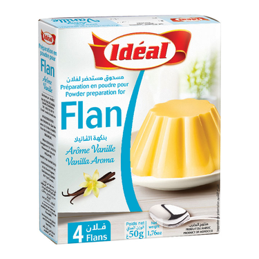 4 Flans Arôme Vanille Idéal 55 g