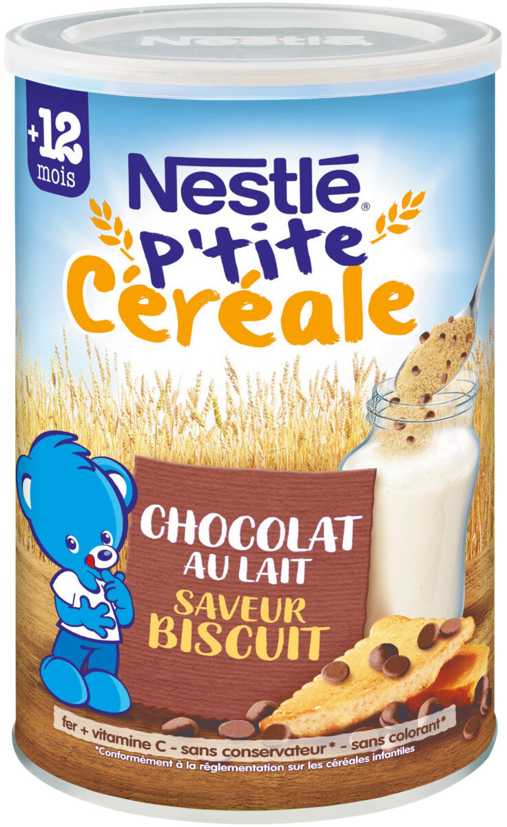 P'tite Cereal Milk Chocolate Flavor Biscuit Powder from 12 months Nestlé 400g