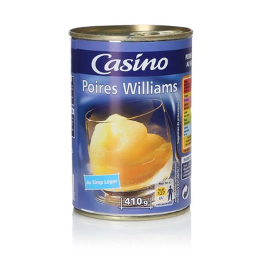 Poires Williams au Sirop Léger  Casino  425 ml