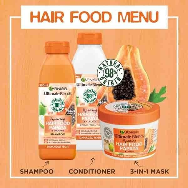 Shampooing Réparateur Papaye pour Cheveux Abîmés Garnier Ultra Doux  350 ml