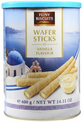 Crispy Vanilla Biscuits Vanilla Wafer Rolls Feiny Biscuits 400G
