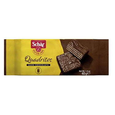 Gaufrettes au Chocolat Noir Sans Gluten Quadritos  Schär  40 g