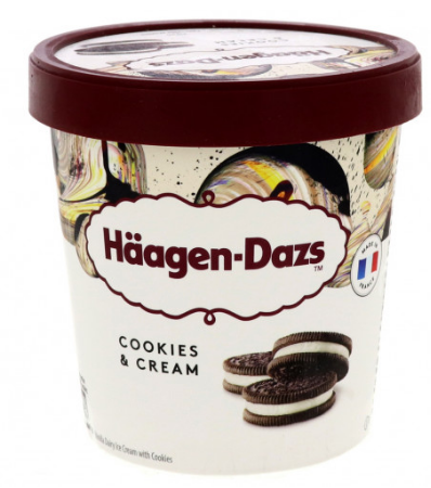 Pot de Glace au Cookies et Crème de Vanille Häagen-Dazs 500ml