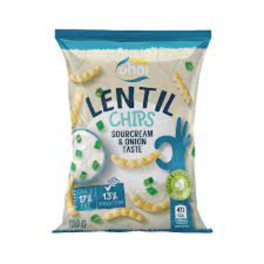 Chips de Lentilles Rouges à La Crème et au Gout d'Oignon Oho 100 g