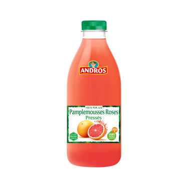 100% Refreshing Juice Drink No Added Sugar Pressed Pink Grapefruit Andros 1L