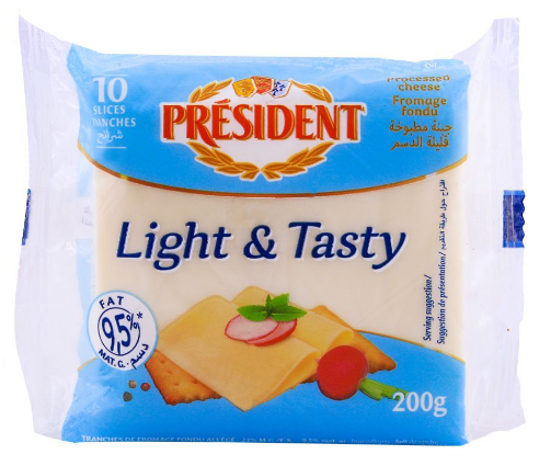 Fromage Hamburger Light en Tranchettes Président 200 g