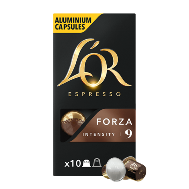 10 Capsules Espresso Forza L'OR Compatibles Machines Nespresso (Intensité 9)