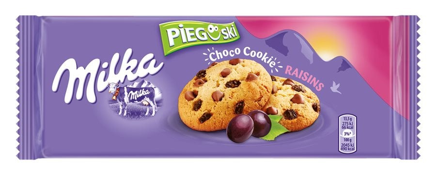 Cookies Chocolat et Raisins PiegSki Milka 135g