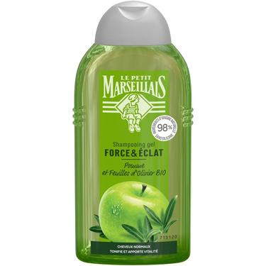 Shampooing Gel Force & Éclat Pomme et Feuilles d'Olivier Bio Le Petit Marseillais  250 ml