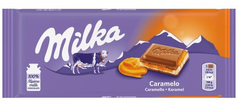 Chocolat Fourré Au Caramel Milka 100 Gr