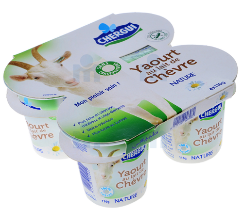 Sweetened plain goat's milk yogurt 4x110g - CHERGUI