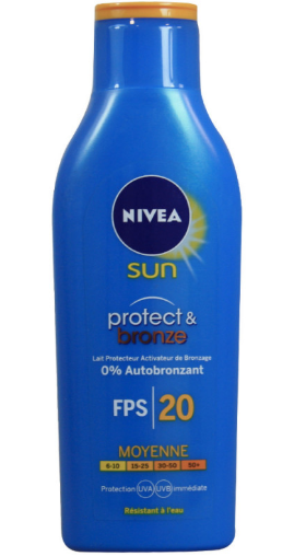 Lait Protecteur Activateur De Bronzage  Protect & Bronze FPS 20 Nivea Sun 200ml