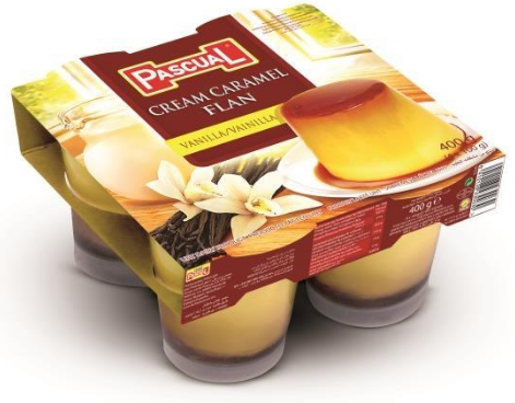 Flan Cream Dessert Caramel Vanilla Pascual Flavor 4x100g