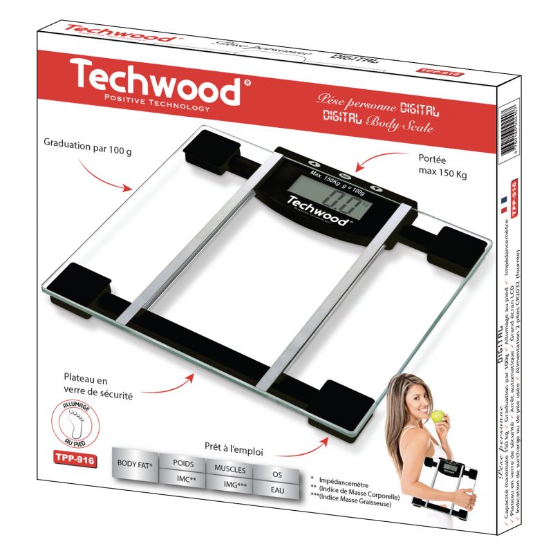 Pèse Personne LCD Body Fat Techwood