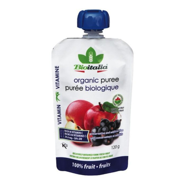 Compote De Pommes et Cassis 100 %  Bio Smoothie BIOITALIA  120 g