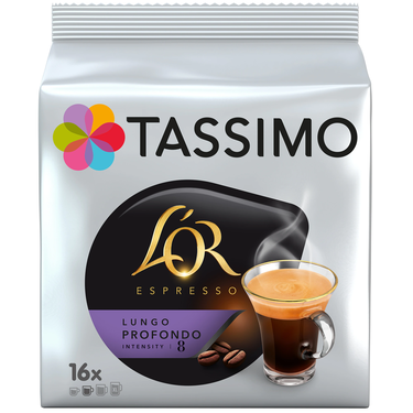 16 Capsules Café l'Or Espresso Lungo Profondo Tassimo