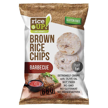 Ultra-Thin Puffed Brown Rice Crisps Rice Up Barbecue Flavor 60g