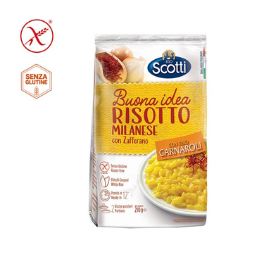 Riz Carnaroli Milanais au Safran Ambré  Sans Gluten Scotti Risotto  210 g