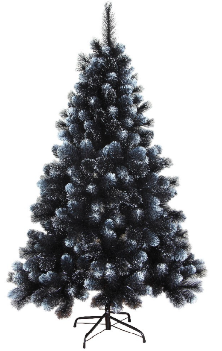 Black Flock Effect Artificial Christmas Tree 1m
