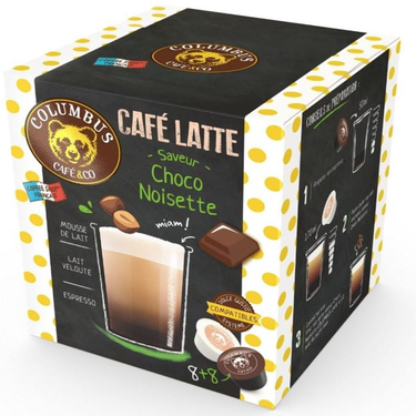 16 Chocolate Hazelnut Flavor Capsules Colombus Café et Co (Dolce Gusto)