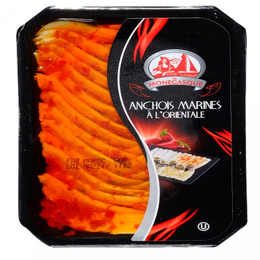 Filets d’anchois marinés à l'orientale La Monegasque 200g