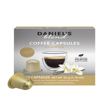 10 cápsulas de café compatibles para Nespresso Vanilla Intensity 8 Daniels Blend