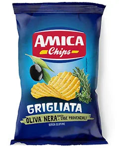 Crispy Crisps Flavored with Black Olives and Provençal Herbs Gluten Free Amica 100 g