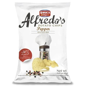 Chips Croustillantes Aromatisées au Poivre Noir Sans Gluten  Alfredo Amica  100 g