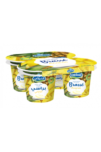Chergui Pineapple Stirred Yogurt 4 pots of 110g