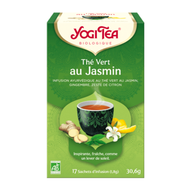 17 Sachets Infusions Thé Vert au Jasmin Bio Yogi Tea 30,6  g